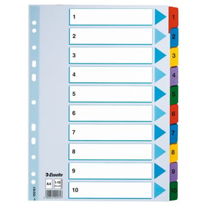 Esselte 100161 A4 index / karton / 1-10 / 11-gaats