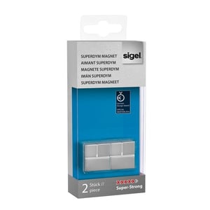 Sigel krachtmagneet / Superdym / aluminium / kubus / 20 x 20 x 20 mm / 2 stuks
