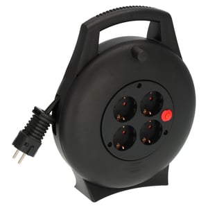 Brennenstuhl 1093900 Vario Line kabelhaspel / 4 stopcontacten / zwart / 10 meter