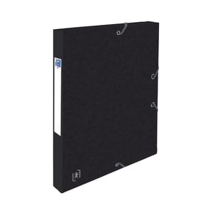 Oxford elastobox Top File+ / A4 / karton / zwart / 25 mm / tot 200 vel
