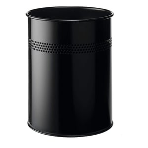 Durable 330001 vuilnisbak / metaal / geperforeerd / zwart / 15 liter