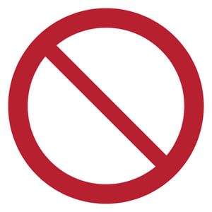 Djois waarschuwingsbord algemeen verbod / kunststof / rood/wit / 200 mm