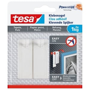 Tesa klevende spijker / gevoelige oppervlakken / wit / 1 kg (per stuk) / 2 stuks