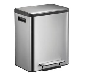 EKO EcoCasa vuilnisbak / RVS / mat RVS / 15 + 15 liter