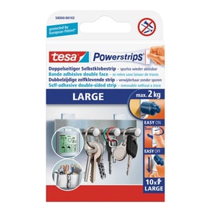 Tesa 58000-00102-10 large powerstrips / kleefstrips / wit / niet-permanent / 10 stuks