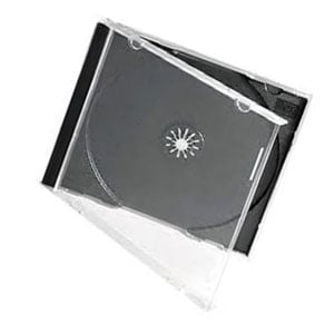 CD-doosje / transparant / zwarte tray / 25 stuks