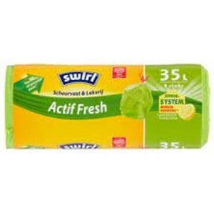 Swirl vuilniszakken scheurvast & lekvrij Actif Fresh / 35 liter / 9 stuks