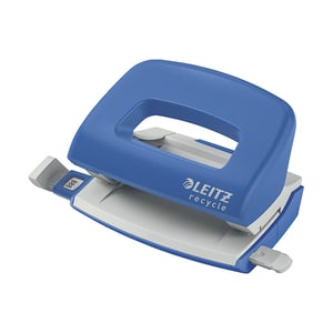 Leitz 50100035 NeXXt Recycle mini perforator / metaal / blauw / 2-gaats / tot 10 vel