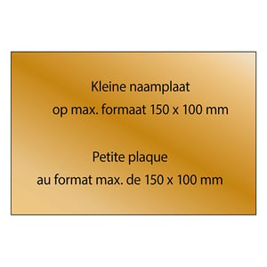 Posthumus gegraveerde naamplaat / messing / zelfklevend / 150 x 100 mm