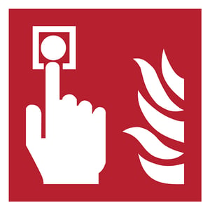 Djois waarschuwingsbord brandmelder / kunststof / rood/wit / 200 x 200 mm