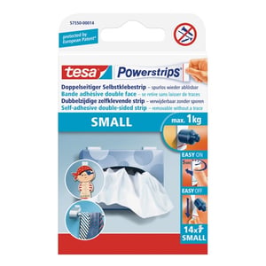 Tesa 57550-00014-01 small powerstrips / kleefstrips / wit / niet-permanent / 14 stuks