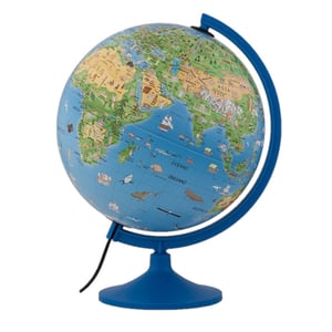 Atmosphere wereldbol met verlichting / Family Line / met illustraties / 30 cm