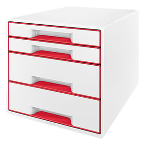 Leitz 5213 WOW ladeblok / kusntstof / rood  / 4 laden