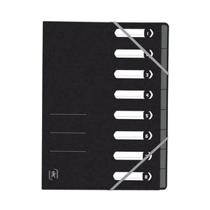 Oxford 400116252 Top File+ sorteermap / A4 / karton / zwart / 8 tabs