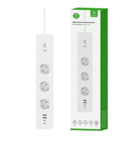 WOOX R6132 slimme stekkerdoos met energiemeter / tot 3680W / 3 stopcontacten / wit