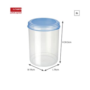 Sunware Club Cuisine voorraadbus / transparant/blauw / 5 liter
