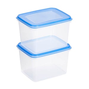 Sunware Club Cuisine diepvriesdozen / transparant/blauw / 1,9 liter / 2 stuks