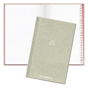Aurora R2396SQ5 notitieboek met A-Z tabs / A5 / geruit / 80 gr. / 96 vel / grijs