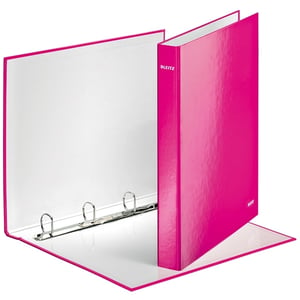 Leitz 4242 WOW ringband / A4 / karton / 4 D-ringen / roze metallic / 40mm