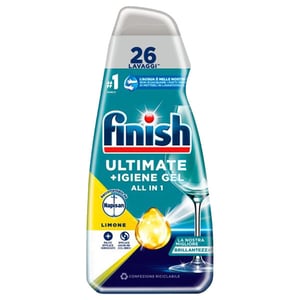 Finish Quantum +Hygiene Gel Lemon Vaatwasmiddel / 560 ml / 26 vaatwasbeurten