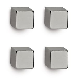 Maul glasmagneet / neodymium / nikkel / kubus / 10 x 10 x 10 mm / 4 stuks