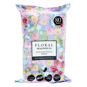 Floral Antibacteriële doekjes / Magnolia / 80 stuks