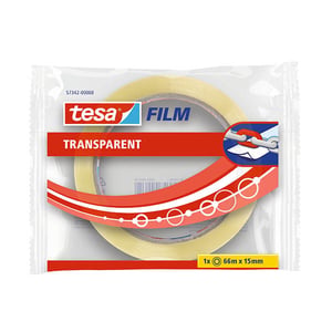 Tesa plakband / transparant / 15 mm x 66 m