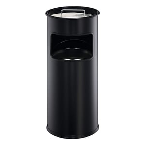 Durable 333001 vuilnisbak / met asbak / metaal / zwart / 17 liter