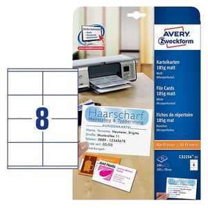Avery Zweckform systeemkaart / blanco / wit / A7 / 200 stuks