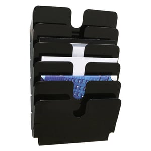 Durable 1700014061 Flexiplus wandfolderhouder / A4 / zwart / 6 vakken
