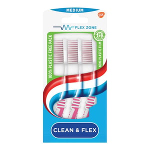 Aquafresh Tandenborstel Clean & Flex / Medium / 2+1 gratis