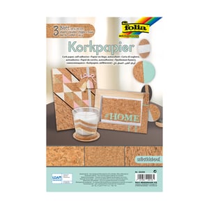 Folia zelfklevend kurkpapier / kurk / 3 vel