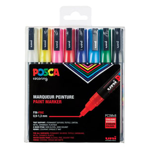 POSCA PC-3M verfmarkerset / 0,9 - 1,3 mm / rond / 8 stuks