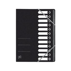 Oxford 400116256 Top File+ sorteermap / A4 / karton / zwart / 12 tabs