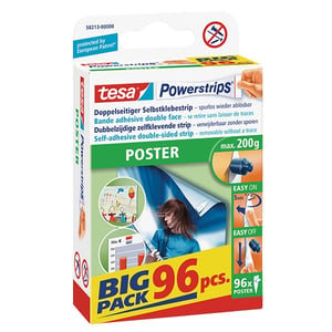 Tesa 58213-00000-03 poster powerstrips / kleefstrips / wit / 96 stuks