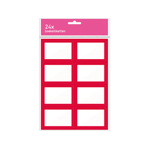 Kangaro K-58135 boeketiketten / rood/wit / 24 stuks