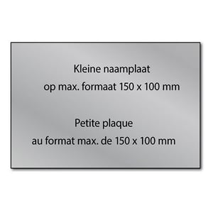Posthumus gegraveerde naamplaat / aluminium / zelfklevend / 150 x 100 mm