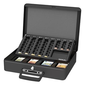 Maul 5631690 luxe stalen geldkist / metaal / zwart / met slot