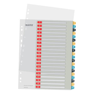 Leitz 12490000 Cosy bedrukbare tabbladen / A4 / plastic / 11-gaats / 12 tabs