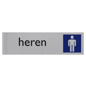Posta Picto bordje toiletten heren / kunststof / zilver