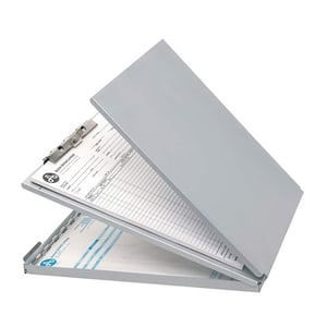 Westcott klembord / A4 / aluminium / met omslag en opbergvak